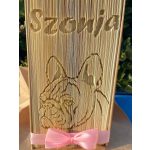 Vágott kutyás könyvszobor