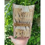 Egyedi 2 soros könyvszobor (rövid szöveggel)
