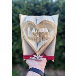 Szív könyvszobor egyedi névvel